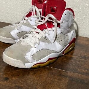 Men's Red and White High-Top Sneakers